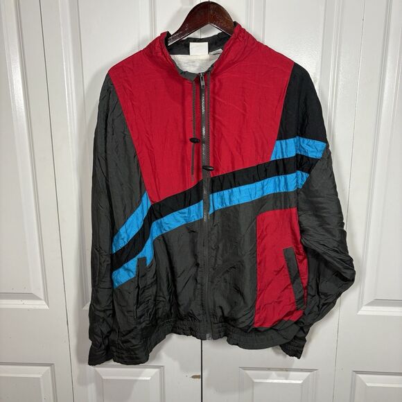 Buckingham Sport Warmup Jacket Mens L Nylon Retro 80s 90s Colorblock Windbreaker - Picture 1 of 7